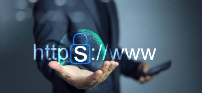 Website developer holding security https www choosing domain type more secure to increase security. Encrypted communication protocol using Asymmetric Algorithm.